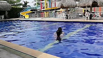 18-Year-Old Blonde Gets A Wet And Wild Experience At The Pool