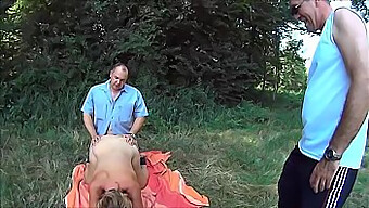 Suzi'S Submissive Side Revealed In A Field With Saggy Natural Tits And A Facial Finish.