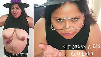 Big Tits And Cum Swallowing In Halloween Costume