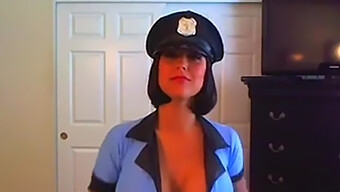 Busty Lady Cop Enjoys Solo Play With Dildo