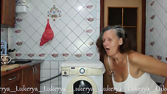 Lukerya'S Morning Coffee Session With A Big Ass And Natural Boobs