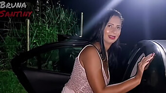 Brunette Bruna Submits To Oral Sex In A Club Parking Lot