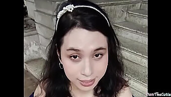 Transseksual Cantik Danithecutie Memamerkan Payudara Dan Pantatnya Di Toilet Umum.