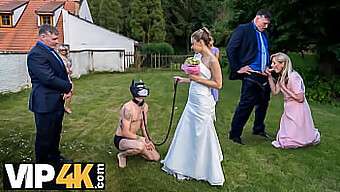 Lovely Bride Gets Masked And Stripped Down For Outdoor Sex